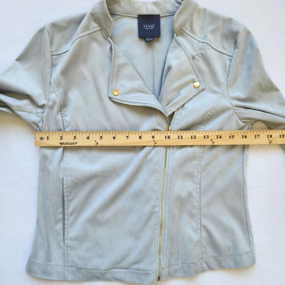 Lysse Summer Vegan Suede Zip Front Moto Jacket Soft Cozy Business Casual Small - Picture 7 of 8